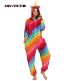Adult Unicorn Kigurumi Unisex Flannel Zipper Yellow Warbler Cosplay Costume Winter Animal Pajamas Women Cartoon Onesie Jumpsuits - 1sies