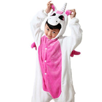 2017 Kids pajamas warm pyjama children's unicorn pajamas for girls boys cartoon sleepwear child animal cosplay costume onesie - 1sies