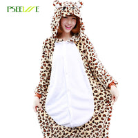 2017 Animal Adult leopard onesie Flannel Cosplay Costume Pajamas Jumpsuit leopard onesie pajamas adult animal costume - 1sies