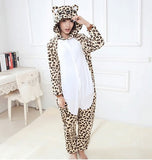 2017 Animal Adult leopard onesie Flannel Cosplay Costume Pajamas Jumpsuit leopard onesie pajamas adult animal costume - 1sies