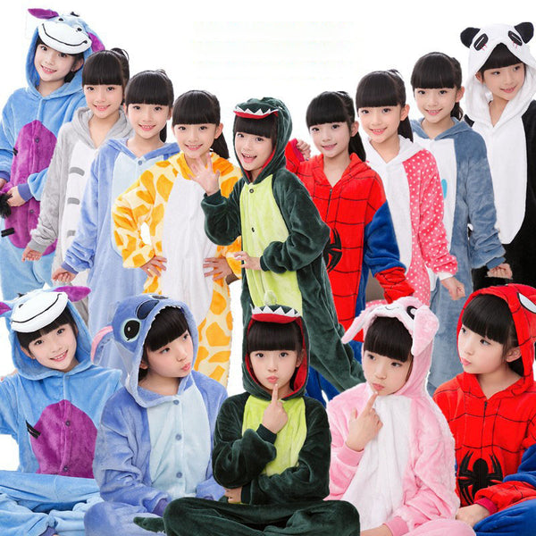 28 Colors Animal Pajamas Children Kids Pajama Flannel Pajamas Winter Garment Cute Cartoon Animal Onesies Pyjamas Cosplay Costume - 1sies