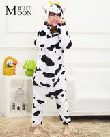 MOONIGHT Cute Cow Animal Pajamas Unisex Pijama Flannel Pyjamas Women Sleep Tops Cosplay Costume Onesies Robe - 1sies