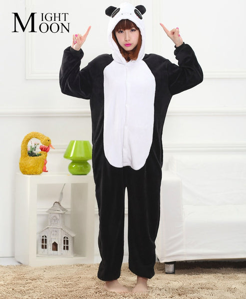 MOONIGHT Cute Panda Animal Pajamas Unisex Pijama Flannel Pyjamas Women Sleep Tops Cosplay Costume Onesies Robe - 1sies