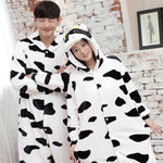 Cow Animal Pajamas Unisex Adult Pajamas Suits Flannel Pajamas Winter Garment Cute Cartoon Animal Onesies Pyjamas Jumpsuits - 1sies