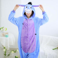 Donkey Animal Pajamas Unisex Adult Pajamas Suits Flannel Pajamas Winter Garment Cute Cartoon Animal Onesies Pyjamas Jumpsuits - 1sies