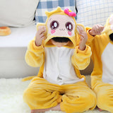 YoCi Monkey Children Kids Boys Girls Pajamas Animal Pajamas Flannel Pajamas Winter Cartoon Animal Onesies Pyjamas - 1sies