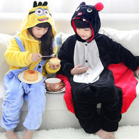 Minions & Bat Children Kids Boys Girls Pajamas Animal Pajamas Flannel Pajamas Winter Cartoon Animal Onesies Pyjamas - 1sies
