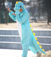 New Adult Animal skyblue  dragon Cosplay Pajamas Onesie Sleepwear Costume - 1sies
