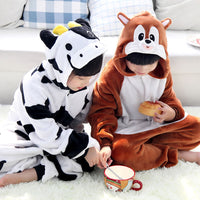 Cow Pajamas Children Kids Boys Girls Pajamas Animal Pajamas Flannel Pajamas Winter Cartoon Animal Onesies Pyjamas - 1sies
