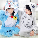 Totoro Doraemon Pajamas Children Kids Boys Girls Pajamas Animal Pajamas Flannel Pajamas Winter Cartoon Animal Onesies Pyjamas - 1sies