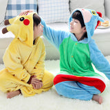 Pikachu Nowara Shinnosuke Children Kids Boys Girls Pajamas Animal Pajamas Flannel Pajamas Winter Cartoon Animal Onesies Pyjamas - 1sies