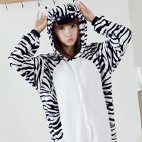 Zebra Animal Pajamas Unisex Adult Pajamas Suits Flannel Pajamas Winter Garment Cute Cartoon Animal Onesies Pyjamas Jumpsuits - 1sies