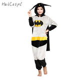 Women Batman Onesie Anime Cosplay Bat Costume Flannel Winter Warm Sleepwear Party Adult Super Hero Man Pajama Kigurumi - 1sies