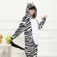 PSEEWE Unicorn Stitch Panda Unisex Flannel Pajamas Adults Anime Cosplay Costume Animal Onesies Sleepwear Hoodie For Women Men - 1sies