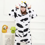 PSEEWE Unicorn Stitch Panda Unisex Flannel Pajamas Adults Anime Cosplay Costume Animal Onesies Sleepwear Hoodie For Women Men - 1sies