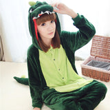 PSEEWE Unicorn Stitch Panda Unisex Flannel Pajamas Adults Anime Cosplay Costume Animal Onesies Sleepwear Hoodie For Women Men - 1sies