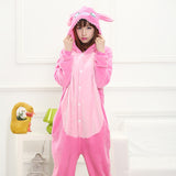 PSEEWE Unicorn Stitch Panda Unisex Flannel Pajamas Adults Anime Cosplay Costume Animal Onesies Sleepwear Hoodie For Women Men - 1sies