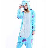 PSEEWE Unicorn Stitch Panda Unisex Flannel Pajamas Adults Anime Cosplay Costume Animal Onesies Sleepwear Hoodie For Women Men - 1sies