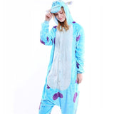 PSEEWE Unicorn Stitch Panda Unisex Flannel Pajamas Adults Anime Cosplay Costume Animal Onesies Sleepwear Hoodie For Women Men - 1sies