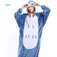 PSEEWE Unicorn Stitch Panda Unisex Flannel Pajamas Adults Anime Cosplay Costume Animal Onesies Sleepwear Hoodie For Women Men - 1sies