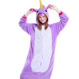 PSEEWE Unicorn Stitch Panda Unisex Flannel Pajamas Adults Anime Cosplay Costume Animal Onesies Sleepwear Hoodie For Women Men - 1sies