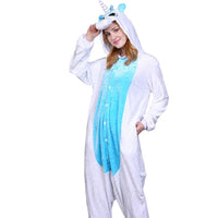 PSEEWE Unicorn Stitch Panda Unisex Flannel Pajamas Adults Anime Cosplay Costume Animal Onesies Sleepwear Hoodie For Women Men - 1sies