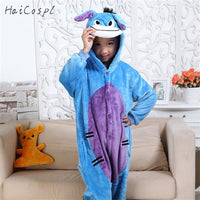 Kids Blue Donkey Pajama Boys Girls Anime Cosplay Costume Kigurumi Disguise Animal Onesie Party Funny Flannel Warm Sleepwear Suit - 1sies
