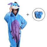 Kids Blue Donkey Pajama Boys Girls Anime Cosplay Costume Kigurumi Disguise Animal Onesie Party Funny Flannel Warm Sleepwear Suit - 1sies