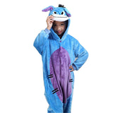 Kids Blue Donkey Pajama Boys Girls Anime Cosplay Costume Kigurumi Disguise Animal Onesie Party Funny Flannel Warm Sleepwear Suit - 1sies